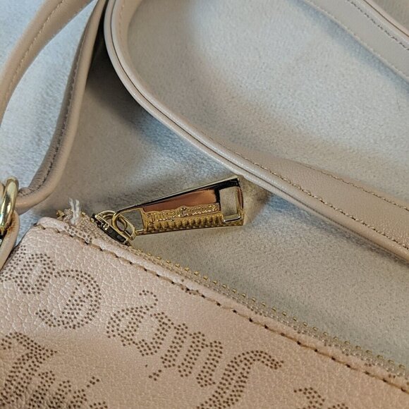 Juicy Couture Pink Beige Cream Shoulder Purse Bag wallet pouch insert Gold Y2K - Picture 6 of 16